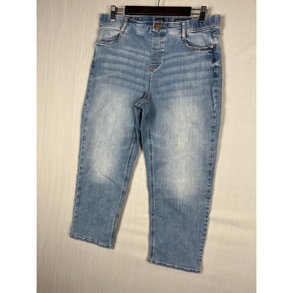 J.Jill High Rise Straight Leg Crops Womens 12R Light Wash‎ Stretch Denim